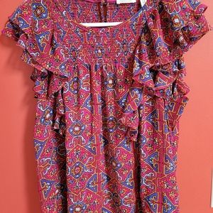 Anthropolgie patterned blouse